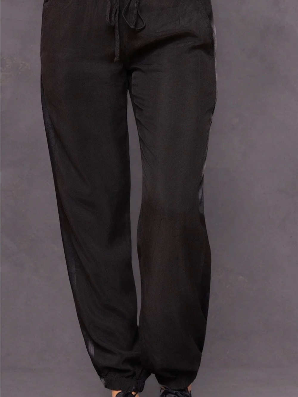 Hard Tail Lightweight Black Drawstring Jogger Pants